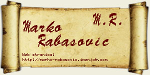 Marko Rabasović vizit kartica
